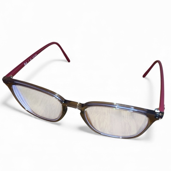 RAY BAN EYEGLASSES-Frames Case Cleaning Cloth RB 7185 8083 Clear, Gray, Red - Picture 6 of 7